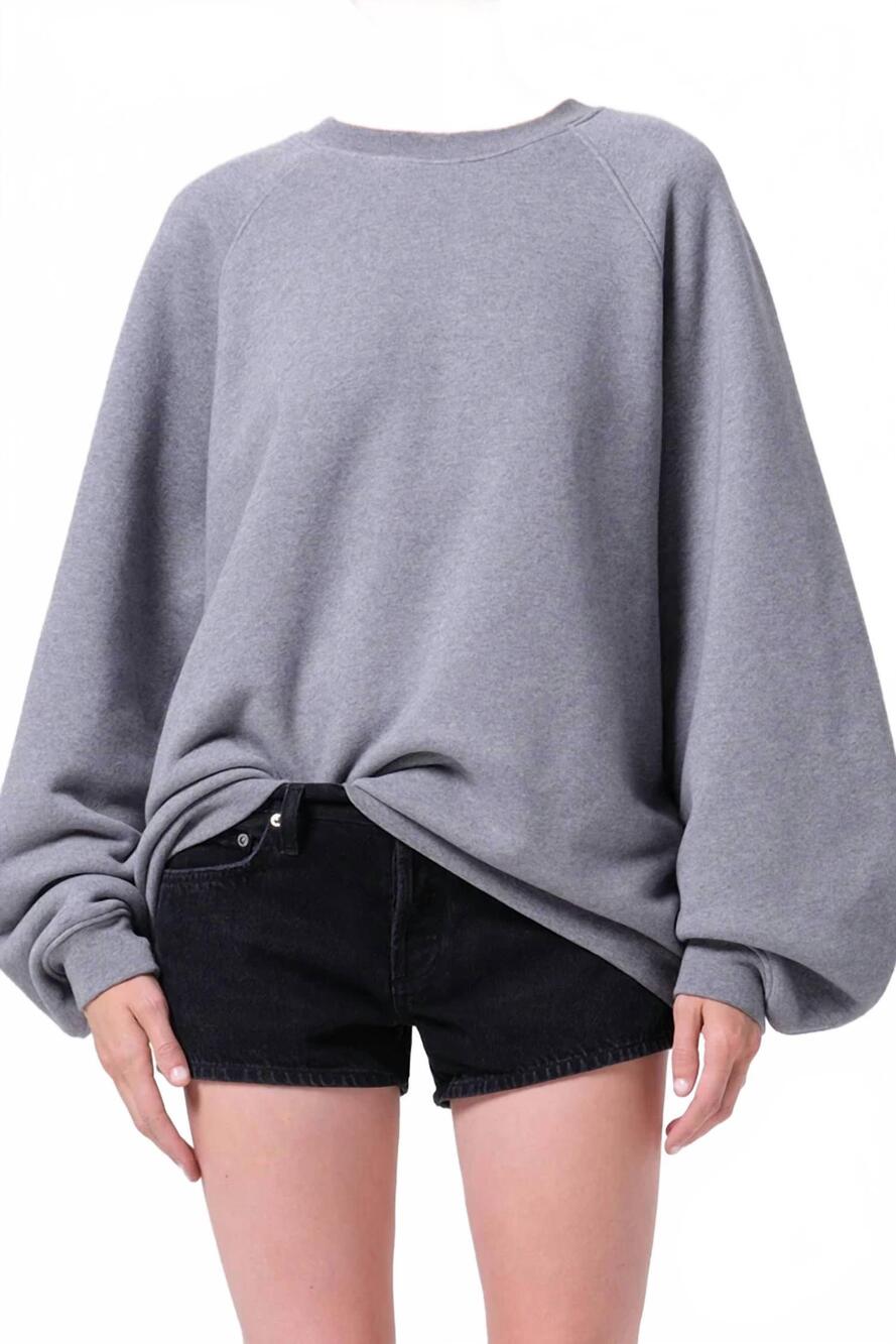 NEW AGOLDE valma sweatshirt in heather grey